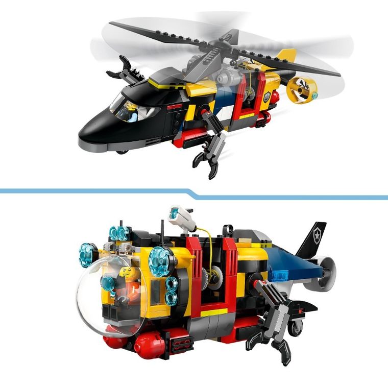 LEGO City, Elicopter, autospeciala de pompieri si submarin in versiuni remixate, 60462