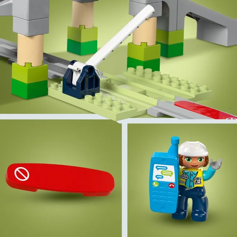 LEGO DUPLO, Set de extindere Pod si sine de cale ferata, 10426