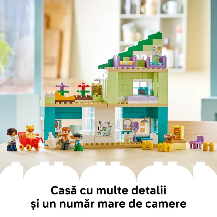 LEGO DUPLO Town, Casa moderna de familie 3 in 1, cu figurine, 10470
