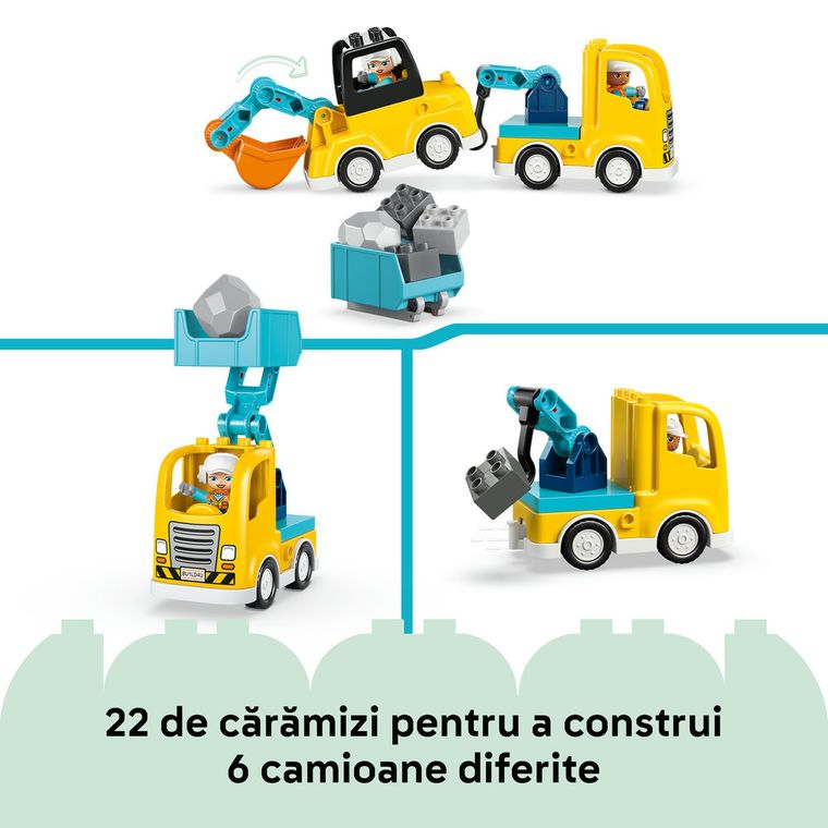 LEGO DUPLO Town, Vehicule de constructii 3 in 1, 10475
