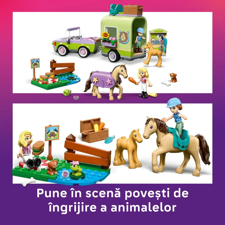 LEGO Friends, Remorca pentru cal si manz, 42695