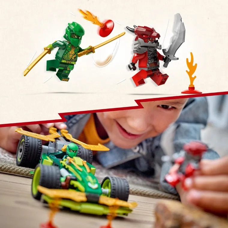 LEGO NINJAGO, Masina de curse cu motor cu arc a lui Lloyd, 71828