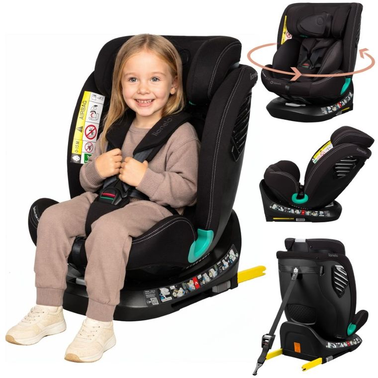 Lionelo, Bastiaan One, scaun auto, Black Carbon, 40-150 cm