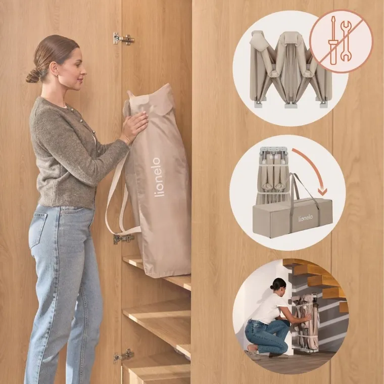 Lionelo, Florence, tarc de joaca pentru copii, Easy Fold, Beige Sand