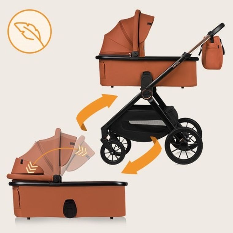 Lionelo, Layla, carucior multifunctional, 3in1, Brown Rust