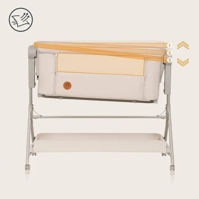 Lionelo, Leonie Plus, patut atasabil 3in1, Beige Sand