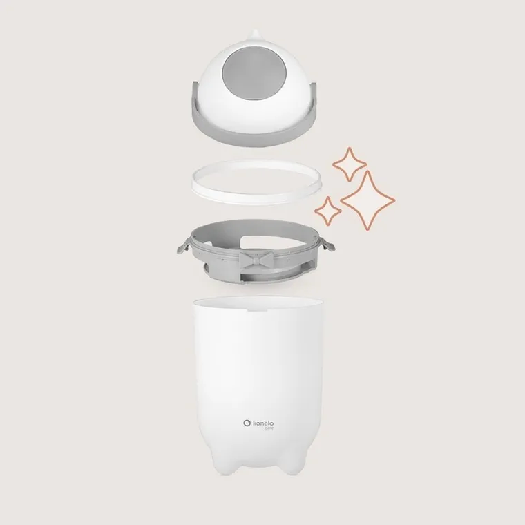 Lionelo, Purebin, cos pentru scutece, alb, 10l