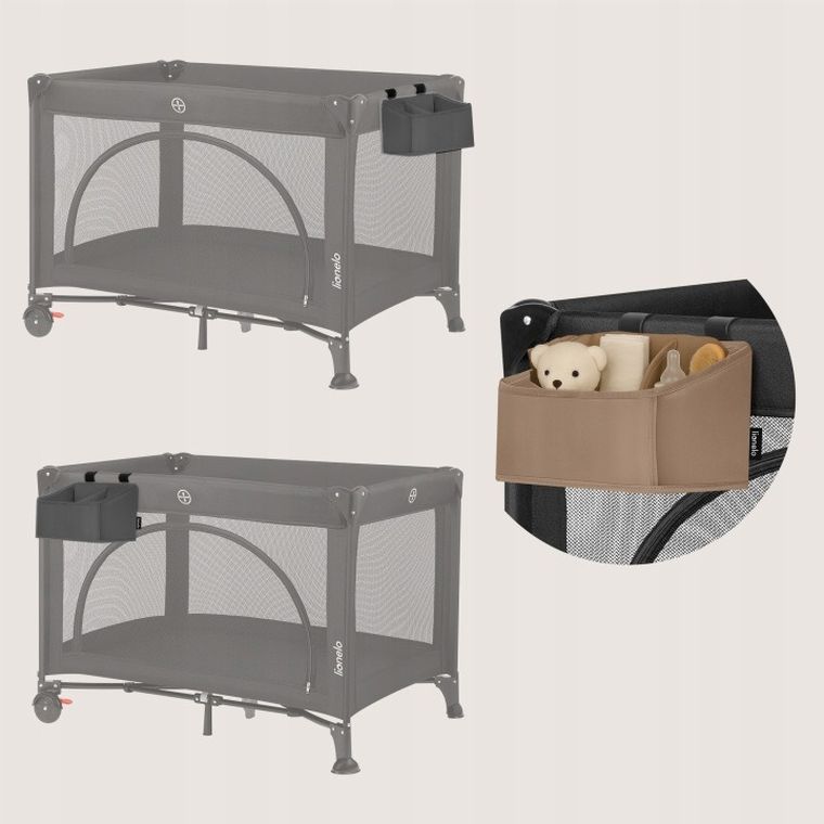 Lionelo, Sidepocket, organizator pentru patut, mic, Grey