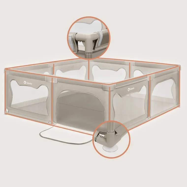 Lionelo, Willow XL, tarc de joaca pentru copii, Beige Sand