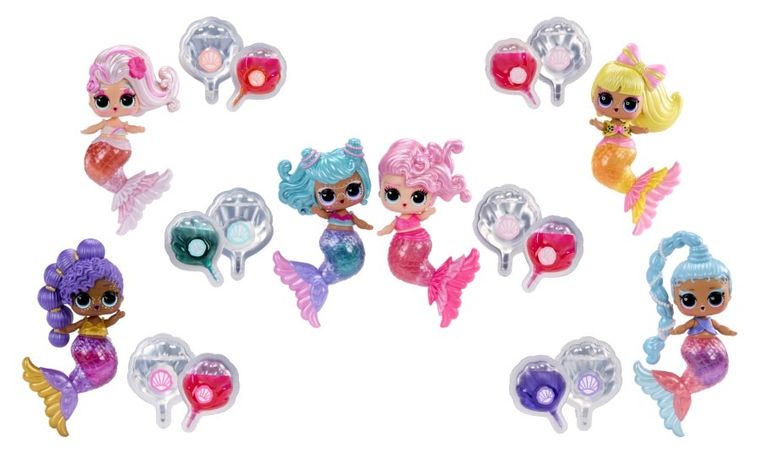 L.O.L. Surprise, Mermaids! Makeover Magic, bila surpriza cu papusa si luciu de buze, 1 buc.