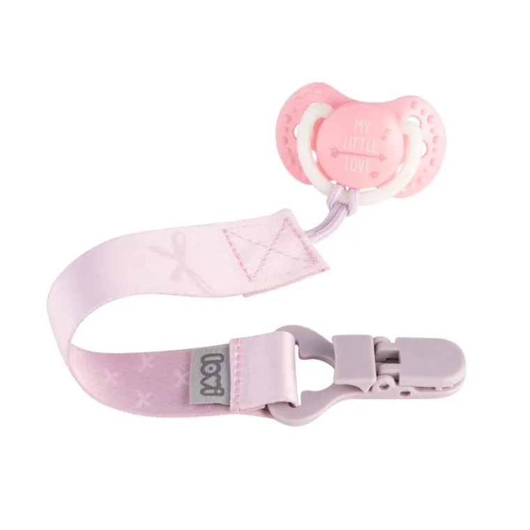 LOVI, Clips cu panglica pentru suzeta Baby Shower Girl, 0 m+