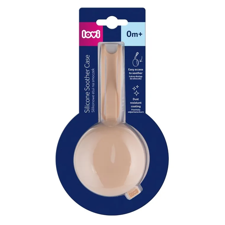 Lovi, cutie din silicon pentru suzeta, Nude