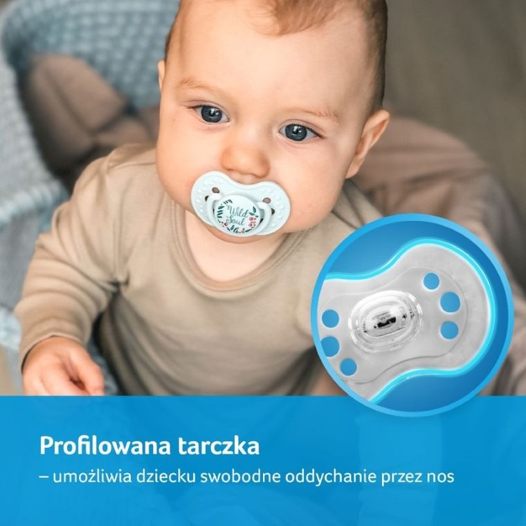 Lovi, Wild Soul Girl, suzeta dinamica din silicon, 0-3 luni, 2 buc.