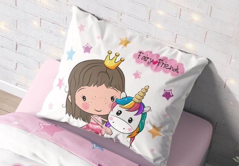 LuLuLand, Zana si unicorn, set lenjerie de pat single, 140-200 cm