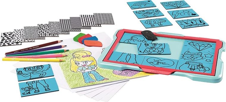 Maped Creativ, Textur'Art, tableta de desenat, set artistic, rosu-albastru