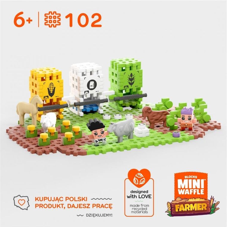 Marioinex, Mini Waffle, Fermier, set de constructie, 102 piese