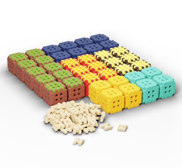 Marioinex, Mini Waffle, Green Blocks, set de constructie, 302 piese