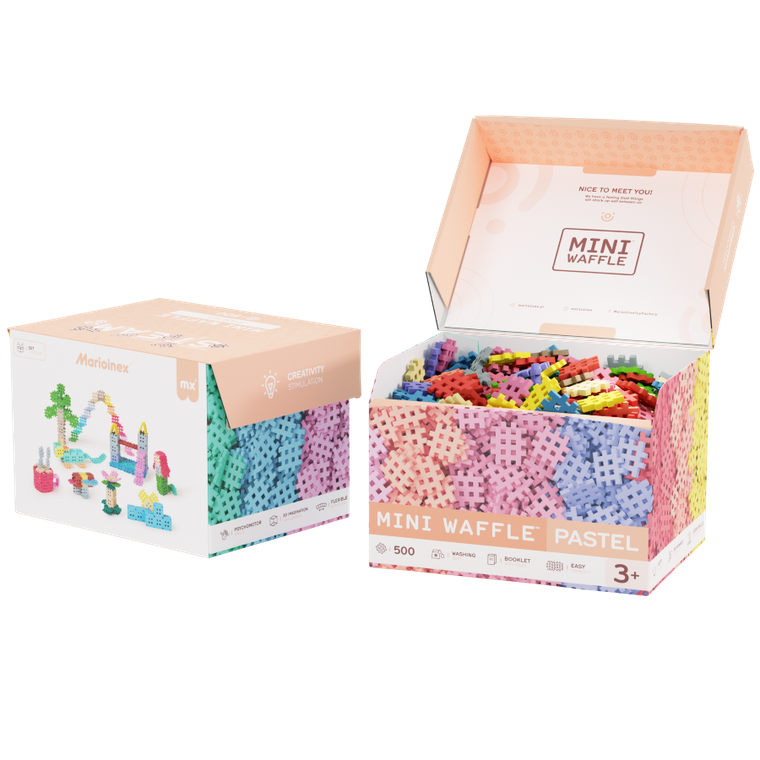 Marioinex, Mini Waffle, Pastel, set de constructie, 500 piese