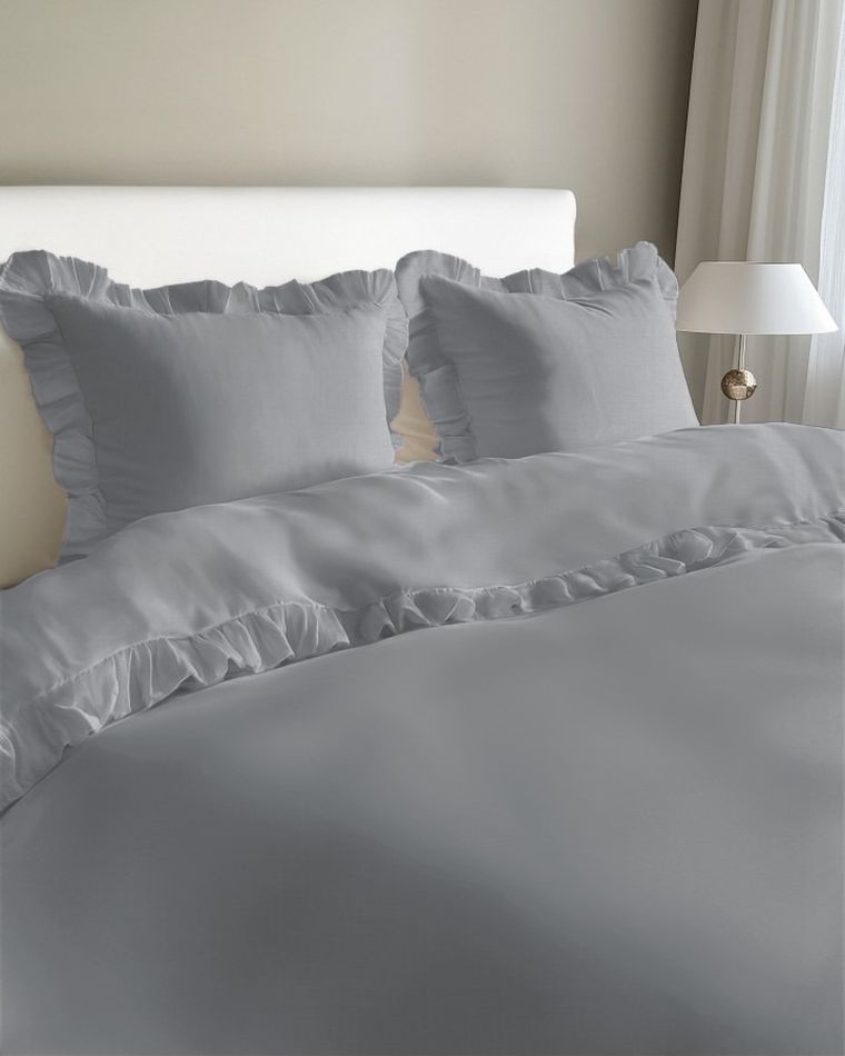 Mayamoo, set lenjerie de pat, 3 piese, gri deschis, 160-200cm