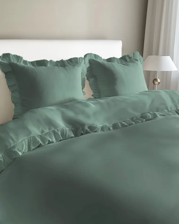 Mayamoo, set lenjerie de pat, 3 piese, menta verde, 160-200cm