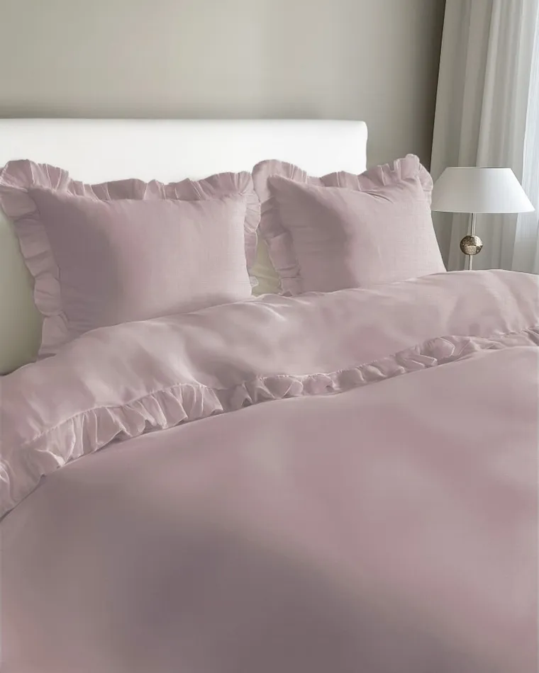 Mayamoo, set lenjerie de pat, 3 piese, roz, 160-200cm