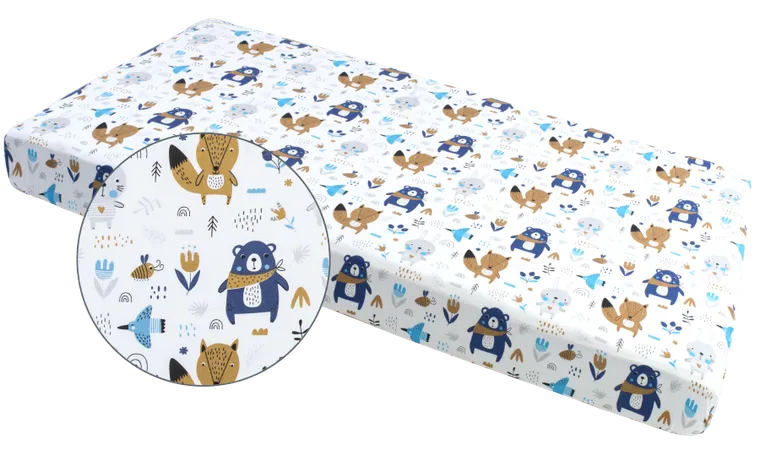 Medi Partners, Boho Animals, cearceaf cu elastic, bej, 60-120 cm