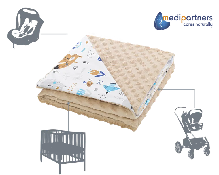 Medi Partners, Boho Animals, patura, minky, bej, 75-100 cm