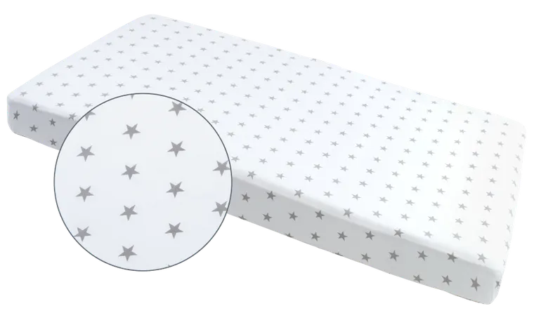 Medi Partners, Stars, cearceaf cu elastic, alb, 60-120 cm