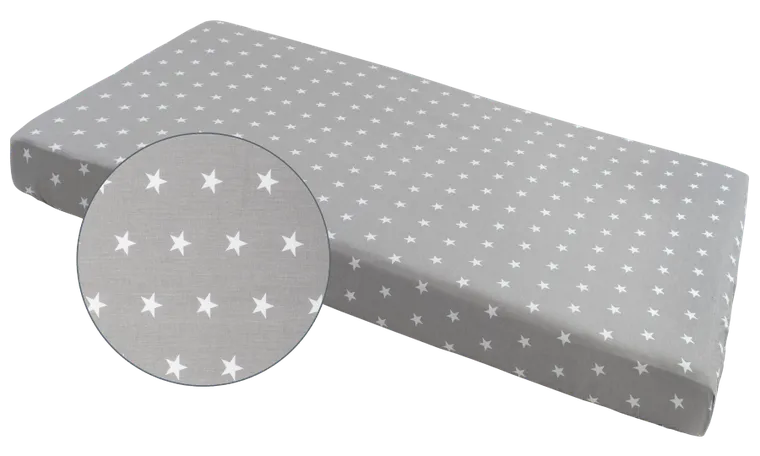 Medi Partners, Stars, cearceaf cu elastic, gri, 60-120 cm