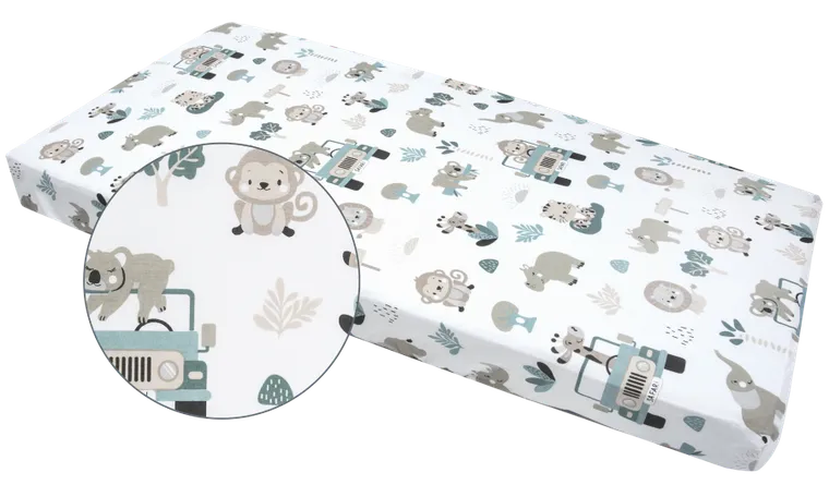 Medi Partners, Zoo, cearceaf cu elastic, 120-60 cm