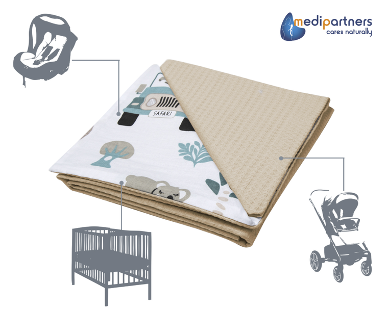 Medi Partners, Zoo, patura din bumbac, 75-100 cm