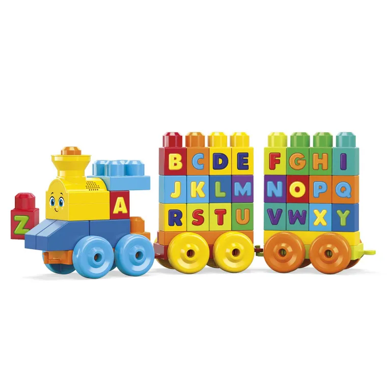 Mega Bloks, Trenul muzical ABC, set de constructie, 50 piese