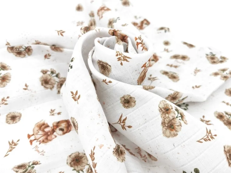 MimiNu, Duo, Ratuci, scutec din muselina, bej, 75-75 cm, 2 buc.