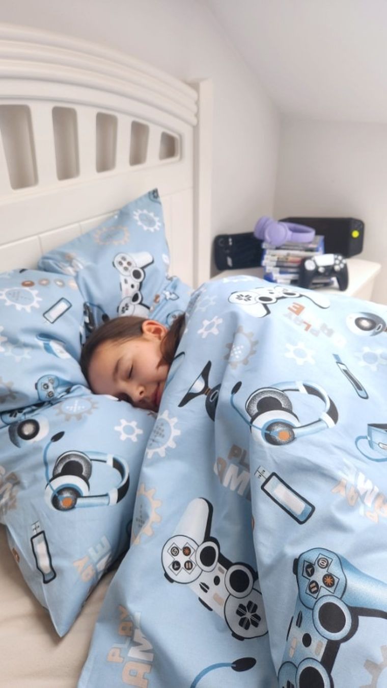 MimiNu, Gamer, set lenjerie de pat single, 160-200 + 70-80 cm