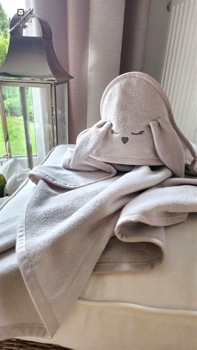 MimiNu, Iepurasul, halat de baie, din bambus, mokka, 100-100 cm