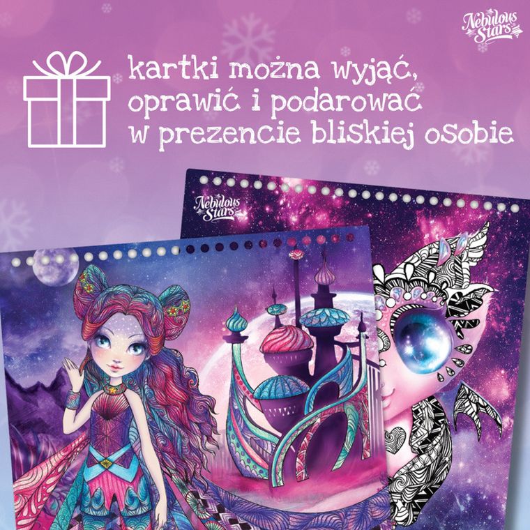 Nebulous Stars, Nebulia, caiet de schite cu creioane colorate, sabloane si stickere