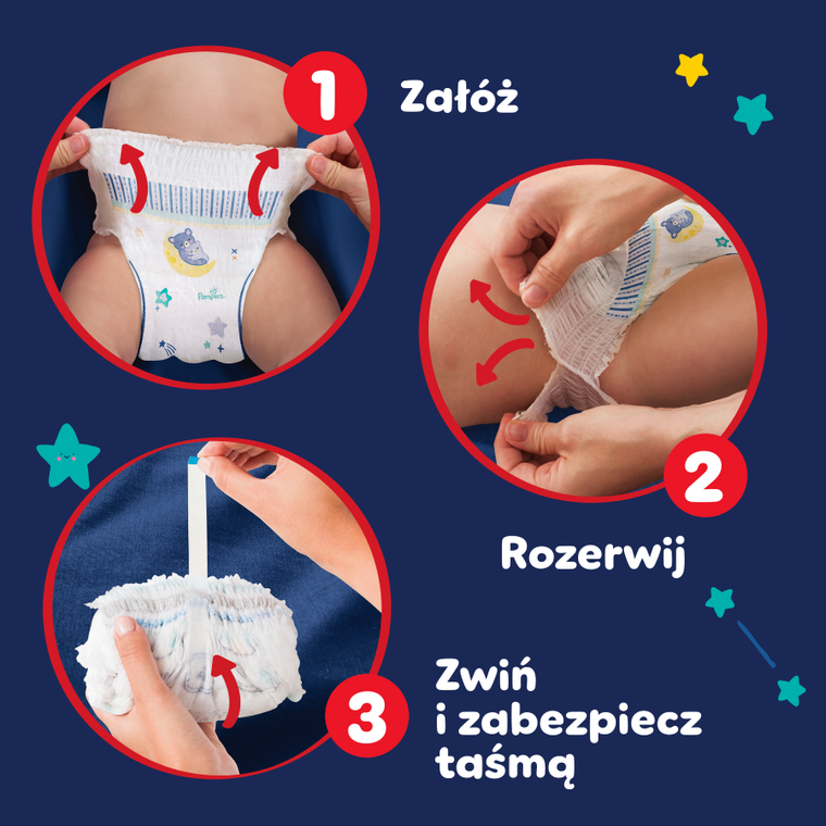 Pampers Night Pants, scutece-chilotel de noapte marimea 4, 9-15 kg, 25 buc.