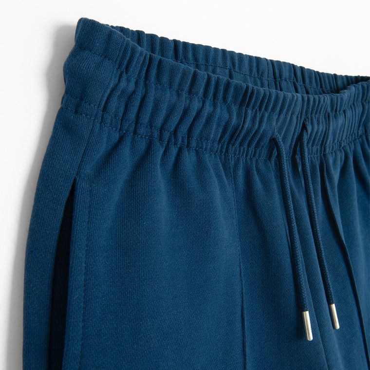 Pantaloni scurti albastri din bumbac pieptanat NOWEAR
