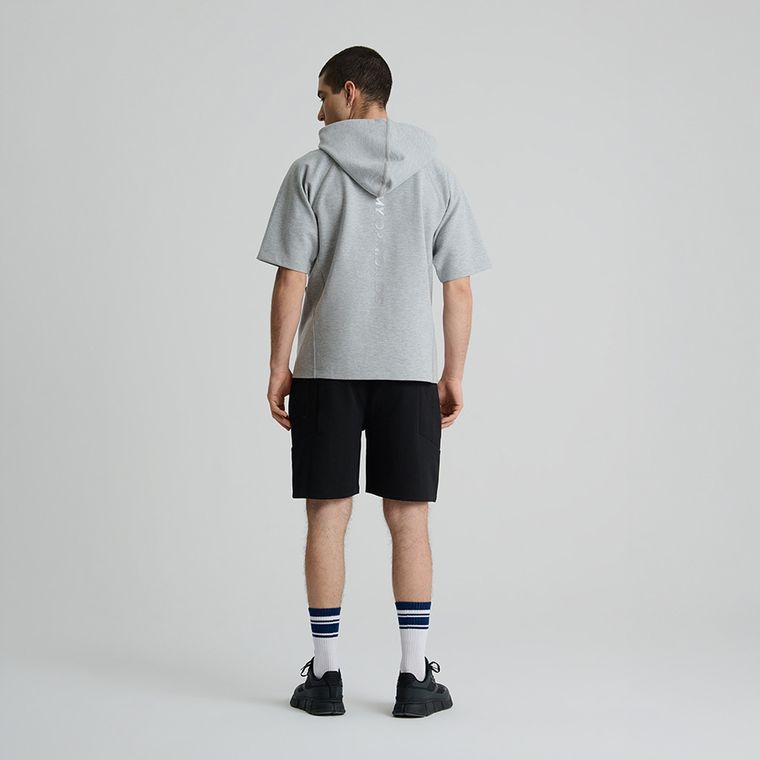 Pantaloni scurti regular negri cu snur NOWEAR