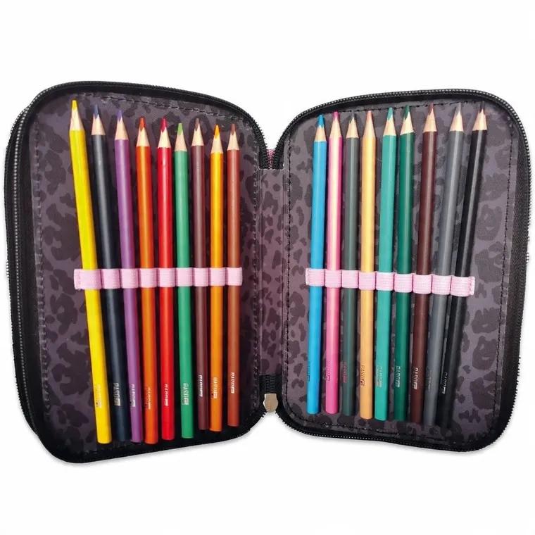 Paso, Minnie Mouse, penar cu rechizite scolare, gri-roz