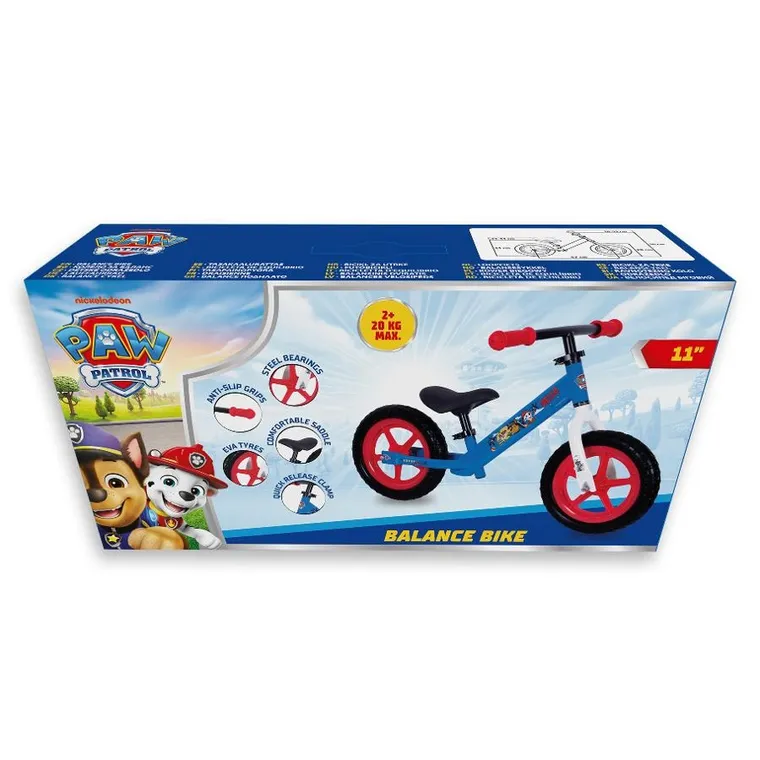 Paw Patrol, bicicleta fara pedale, din metal