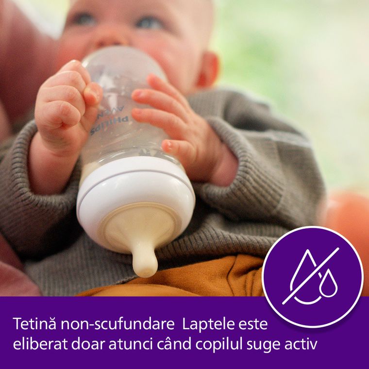 Philips Avent, Natural, Response, biberon, 260 ml, roz, SCY903/11