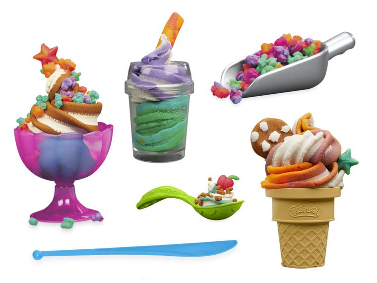 Play-Doh, Rainbow Swirl Ice Cream, set creativ de joaca