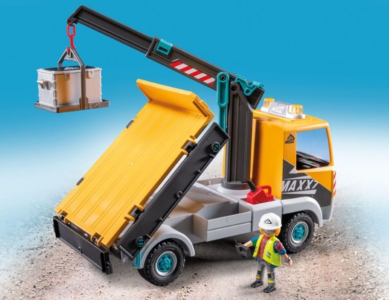 Playmobil, Action Heroes, Camion de constructii cu macara, 71750