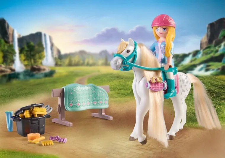 Playmobil, Horses of Waterfall, Isabella si Lioness cu spalatorie de cai, 71354