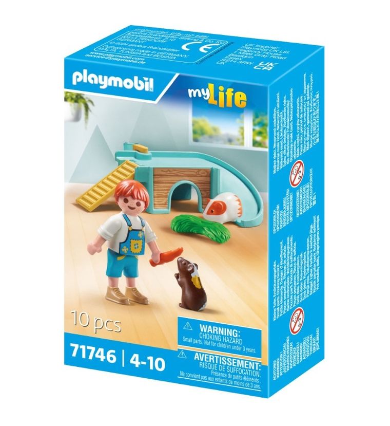 Playmobil, My Life, Baiat cu porcusor de Guineea, 71746