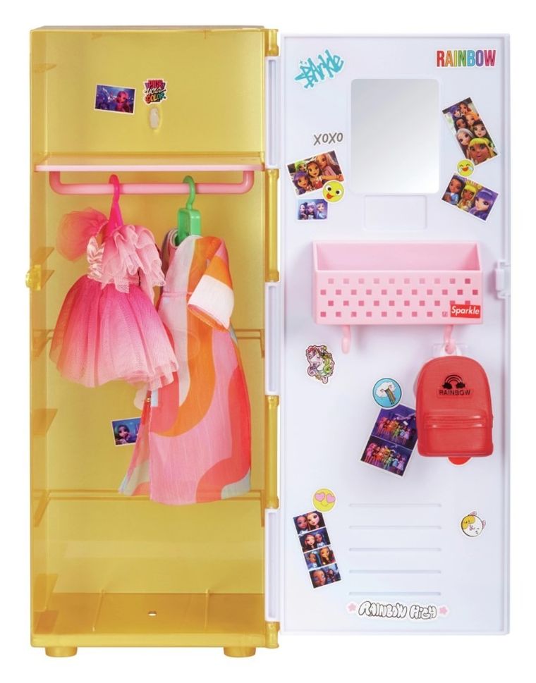 Rainbow High, Locker and Pinkly Paige, papusa fashion cu dulap