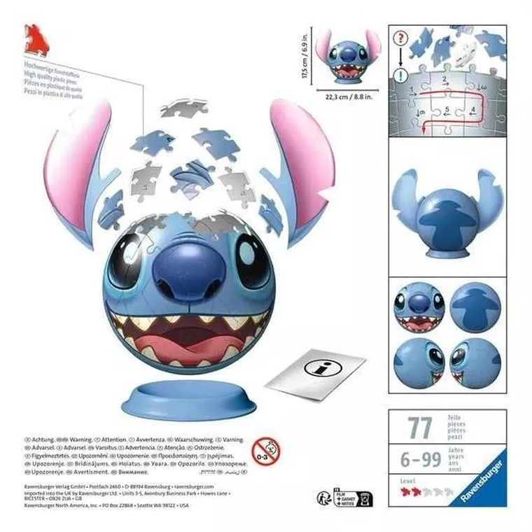 Ravensburger, Lilo si Stitch, puzzle 3D, 72 piese