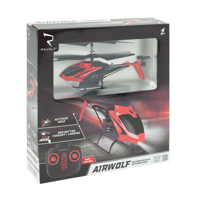 Revolt, Airwolf RC, elicopter cu telecomanda, negru-rosu