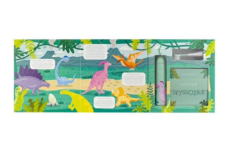 Seysso, Kids, Dinosaur, periuta de dinti sonica pentru copii, Coral, 0-3 ani
